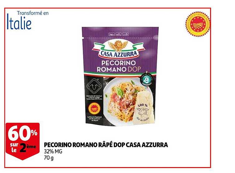 pecorino romano râpé dop casa azzurra
