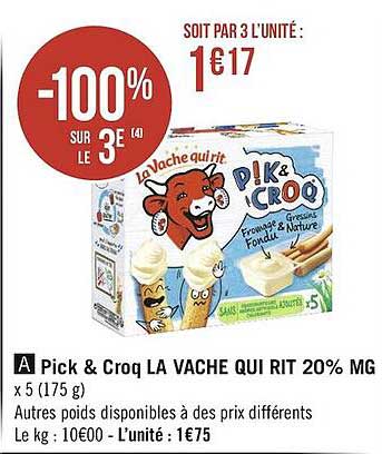 pick & croq la vache qui rit 20% mg