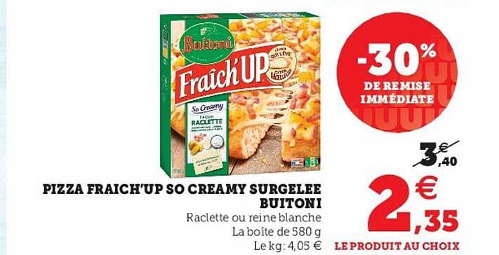 pizza fraîch'up so creamy surgelée buitoni