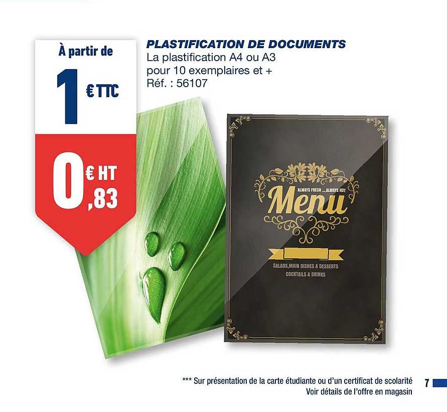 plastification de documents