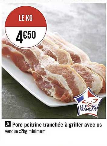 Porc Poitrine Tranchée à Griller Avec Os