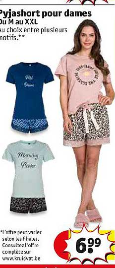 pyjashort pour dames