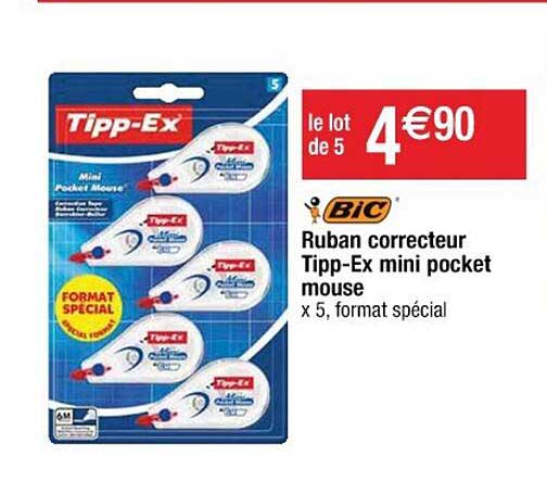 ruban correcteur tipp-ex mini pocket mouse bic