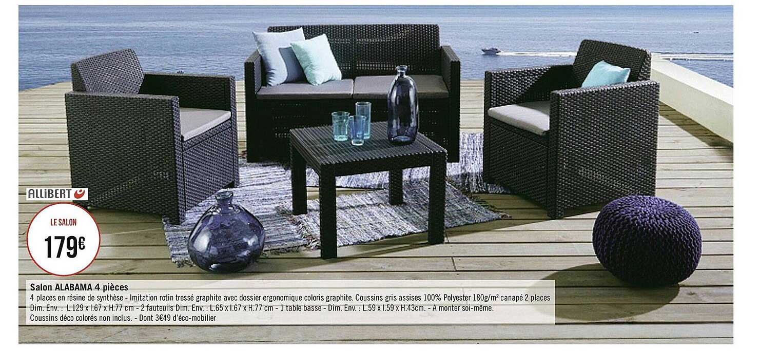 salon alabama 4 pièces allibert