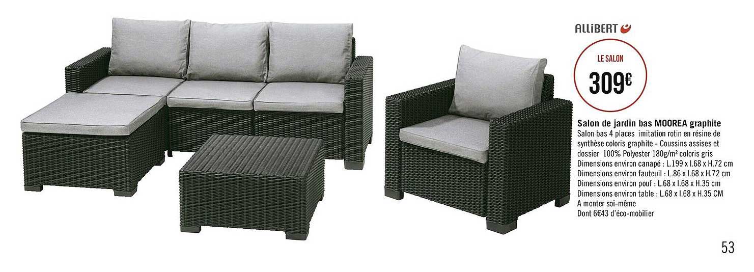 salon de jardin bas moorea graphite