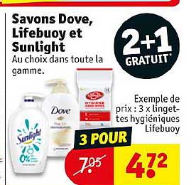 Savons Dove, Lifebuoy Et Sunlight