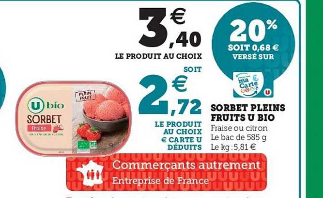 sorbet pleins fruits u bio