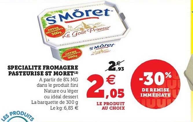 spécialité fromagère pasteurisé st moret