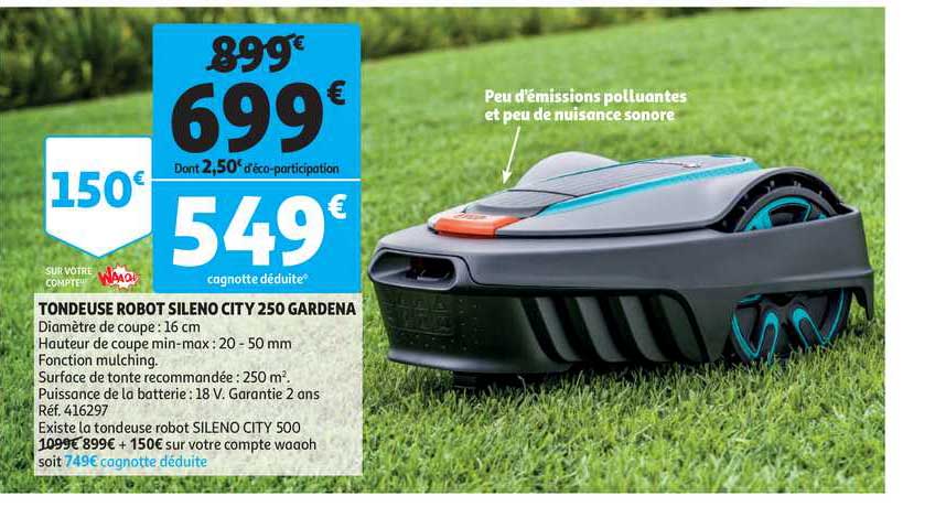 tondeuse robot sileno city 250 gardena