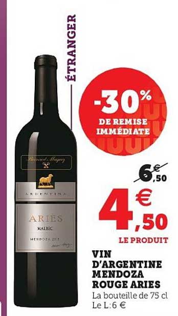 vin d'argentine mendoza rouge aries