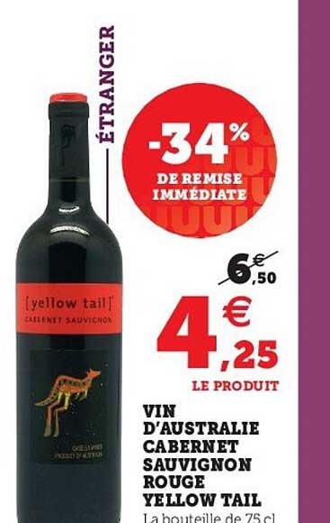 Vin D'australie Cabernet Sauvignon Rouge Yellow Tail