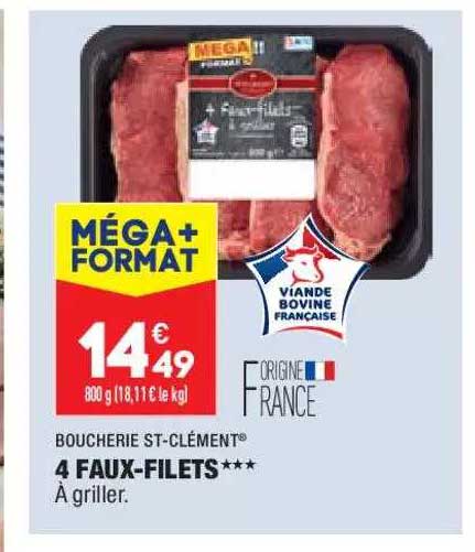 4 Faux-filets Boucherie St-clément