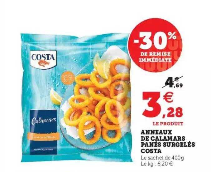 Anneaux De Calamars Panés Surgelés Costa