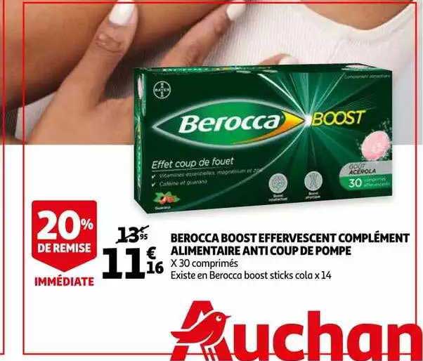 berocca boost effervescent complément alimentaire anti coup de pompe