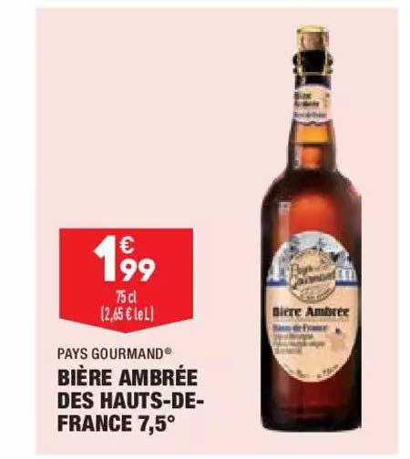 bière ambrée des hauts-de-france 7,5° pays gourmand