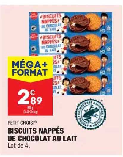 biscuits nappés de chocolat au lait petit choisi