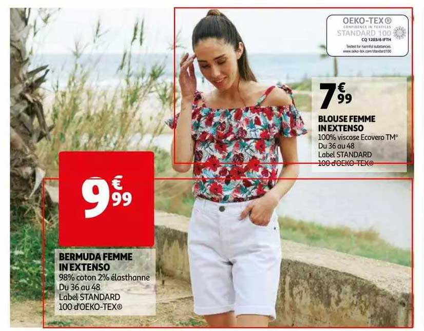 blouse femme in extenso, bermuda femme in extenso