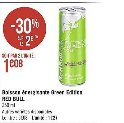boisson énergisante green edition red bull