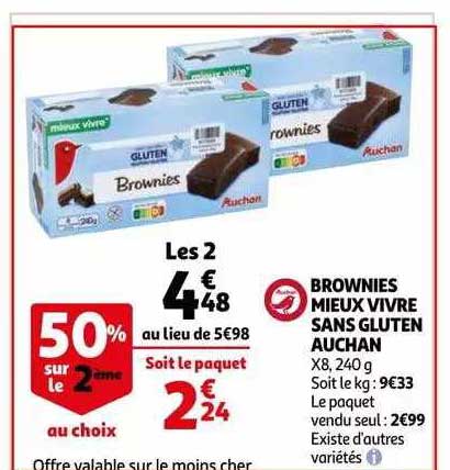 brownies mieux vivre sans gluten auchan