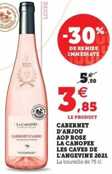 cabernet d'anjou aop rose la canopée les caves de l'angevine 2021