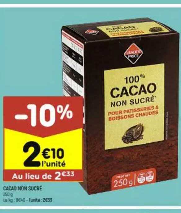 cacao non sucré