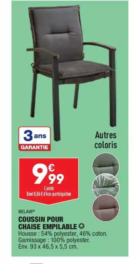 Coussin Pour Chaise Empilable Belavi