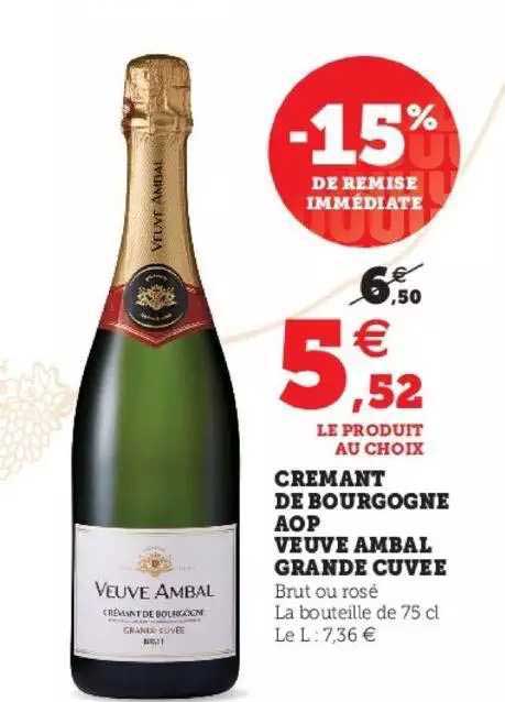 crémant de bourgogne aop veuve ambal grande cuvée