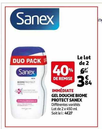 gel douche biome protect sanex