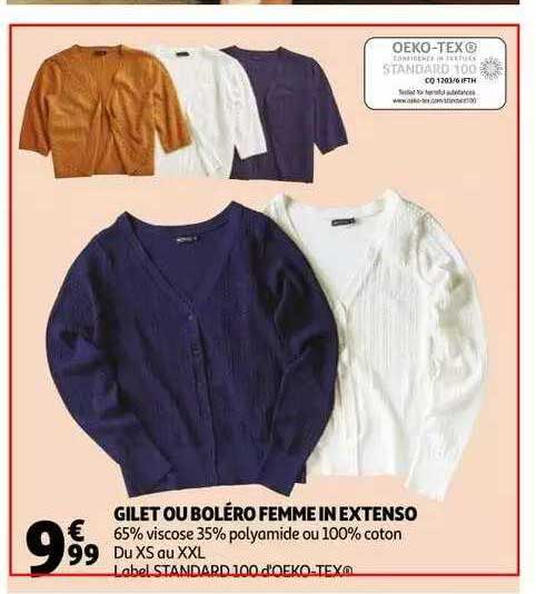 gilet ou boléro femme in extenso