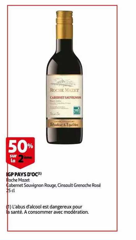 igp pays d'oc roche mazet cabernet sauvignon rouge, cinsault grenache rosé