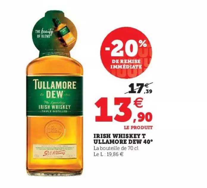 irish whiskey t ullamore dew 40°