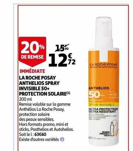 la roche posay anthelios spray invisible 50+ protection solaire