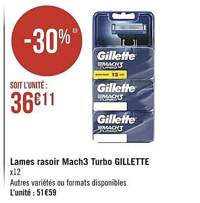 lames rasoir mach3 turbo gillette