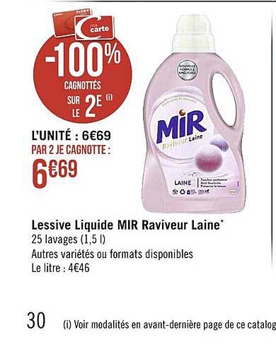 lessive liquide mir raviveur laine