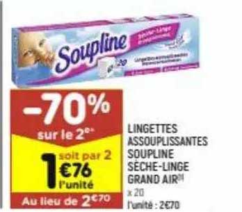 lingettes assouplissantes soupline sèche-linge grand air