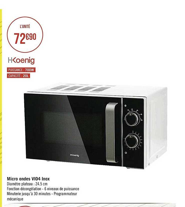 Micro Ondes Vi04 Inox Hkoenig