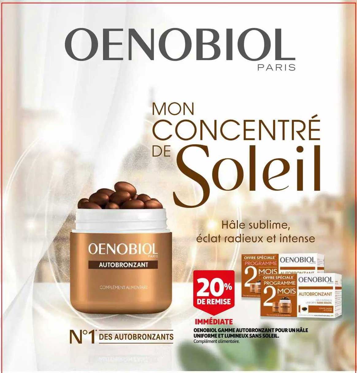oenobiol gamme autobronzant pour un hâle uniforme et lumineux sans soleil