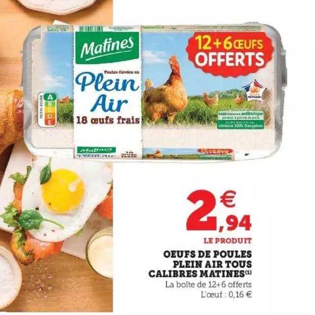 oeufs de poules plein air tous calibres matines