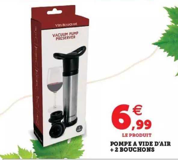 pompe à vide d'air + 2 bouchons