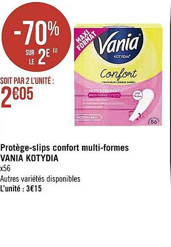 protège-slips confort multi-formes vania kotydia