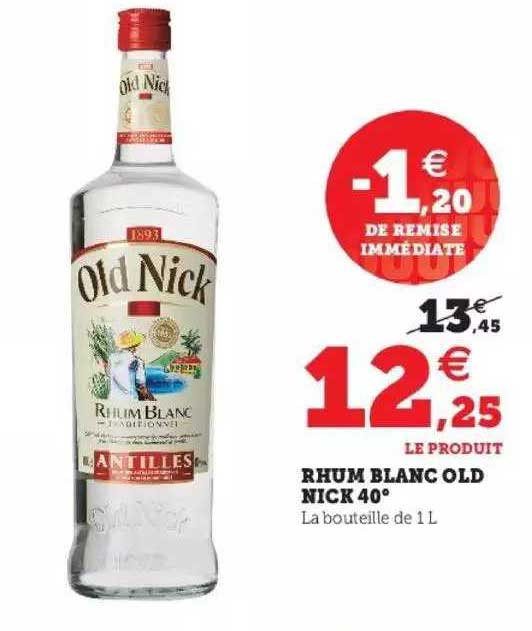 rhum blanc old nick 40°