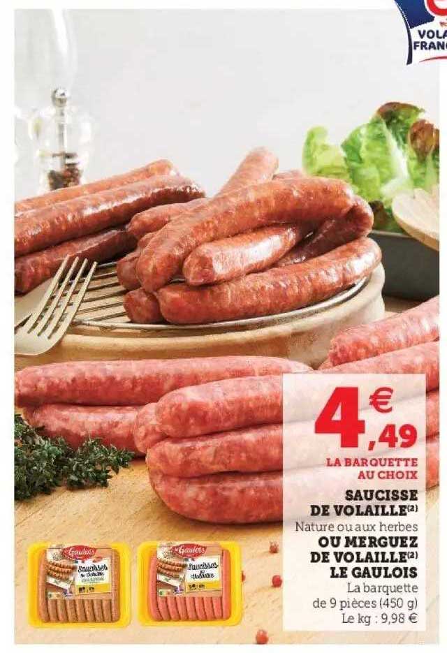 Saucisse De Volaille Ou Merguez De Volaille Le Gaulois