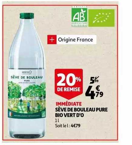 sève de bouleau pur bio vert d'o