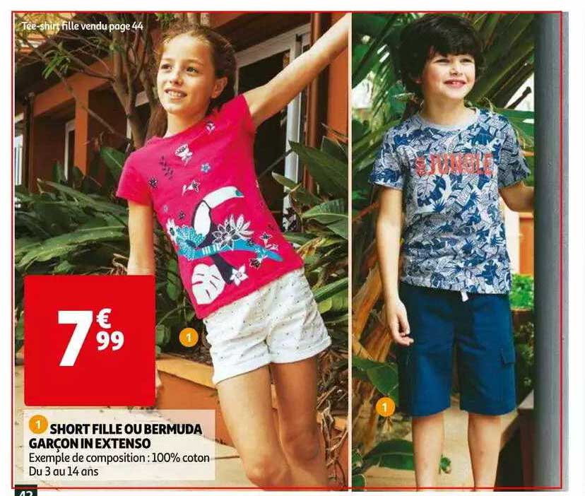 short fille ou bermuda garçon in extenso