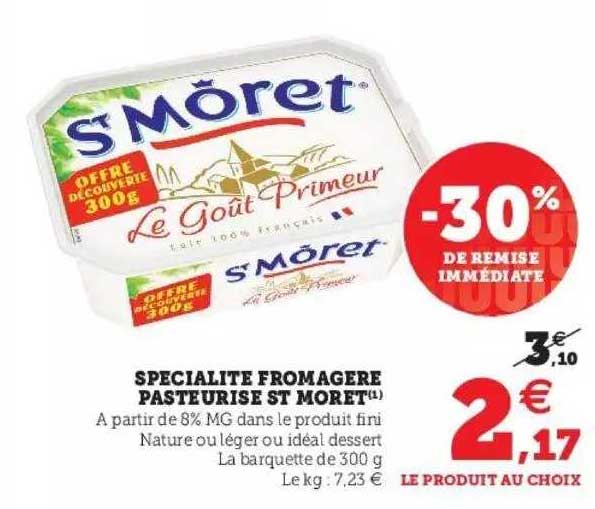 spécialité fromagère pasteurisé st môret