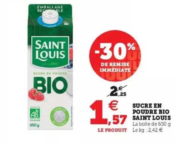 sucre en poudre bio saint louis