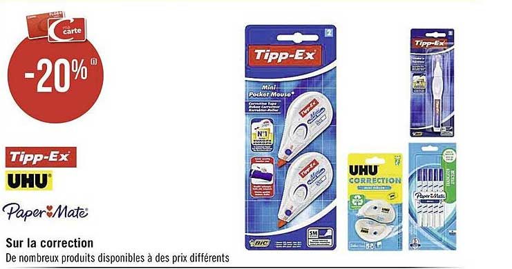 sur la correction paper mate tipp-ex uhu paper mate