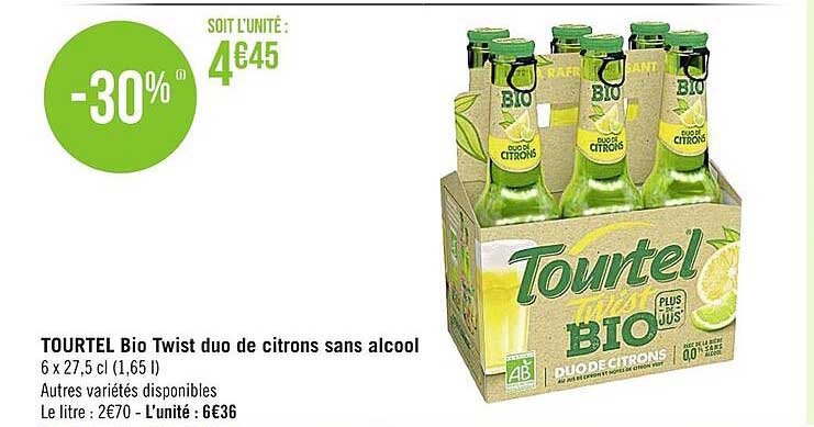 Tourtel Bio Twist Duo De Citrons Sans Alcool