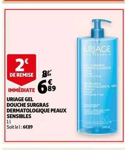 uriage gel douche surgras dermatologique peaux sensibles
