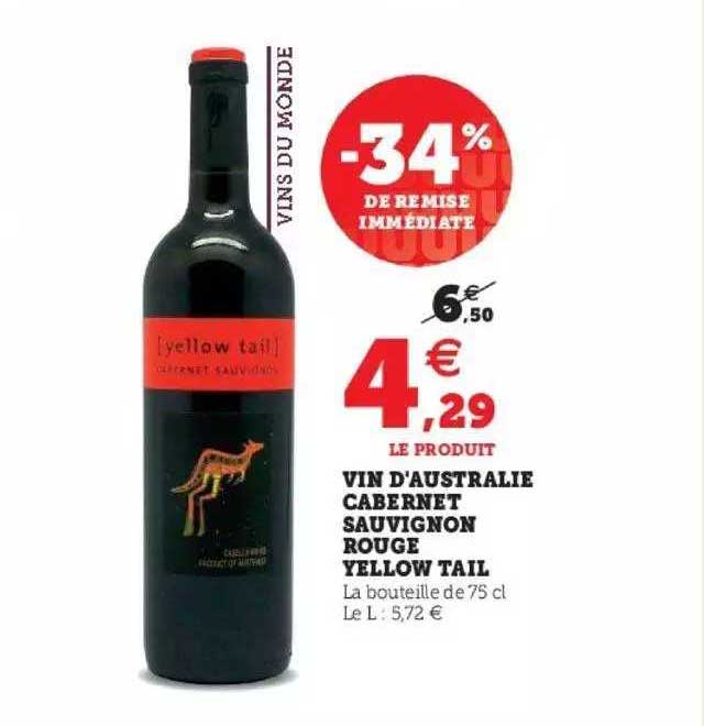 vin d'australie cabernet rouge yellow tail